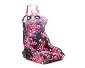 NRG Reclinable Bucket Racing Seat- Prisma Lab- Sakura Print Sold in Pairs