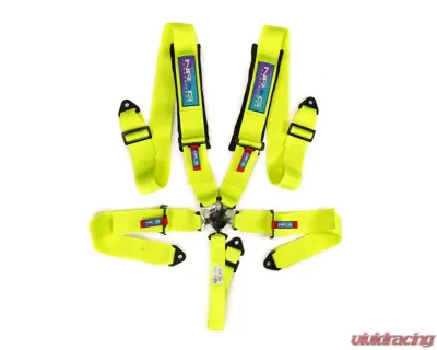 NRG Sfi 16.1 5Pt 3 Inch Seat Belt Harness W/ Pads / Cam Lock - Neon Green 12/22 - SBH-B6PCNG