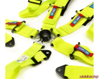 NRG Sfi 16.1 5Pt 3 Inch Seat Belt Harness W/ Pads / Cam Lock - Neon Green 12/22 - SBH-B6PCNG