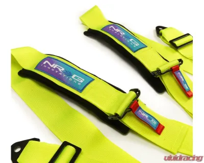 NRG Sfi 16.1 5Pt 3 Inch Seat Belt Harness W/ Pads / Cam Lock - Neon Green 12/22 - SBH-B6PCNG