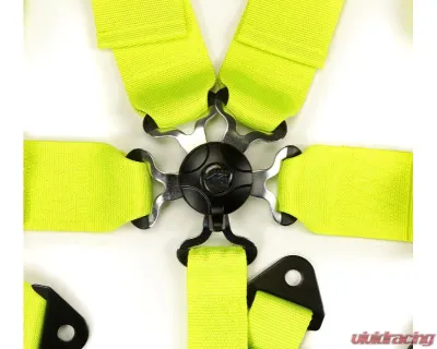 NRG Sfi 16.1 5Pt 3 Inch Seat Belt Harness W/ Pads / Cam Lock - Neon Green 12/22 - SBH-B6PCNG