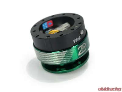 NRG Quick Release 2.0 - 20 Year Anniversary Black Body/Emerald Ring - SRK-200BK-EG20