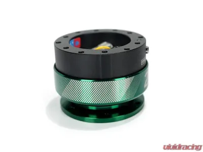 NRG Quick Release 2.0 - 20 Year Anniversary Black Body/Emerald Ring - SRK-200BK-EG20