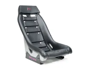 NRG GTS Retro Bucket Seat features Black PVC Leather, Black stitching