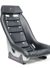 NRG GTS Retro Bucket Seat features Black PVC Leather, Black stitching                                     - PRI-100BK-H - Image 8