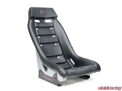 NRG GTS Retro Bucket Seat features Black PVC Leather, Black stitching - PRI-100BK-H