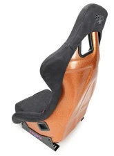 NRG FRP Bucket Seat PRISMA Edition with Orange pearlized back. All Black satin material (Large)                                     - FRP-302BK-SPOOKY - Image 7