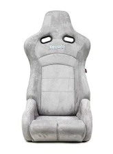 NRG Reclinable Bucket Racing Seat- Prisma Lab- Grey Vegan Suede Sold in Pairs                                     - RSC-710 L/R- GY - Image 2