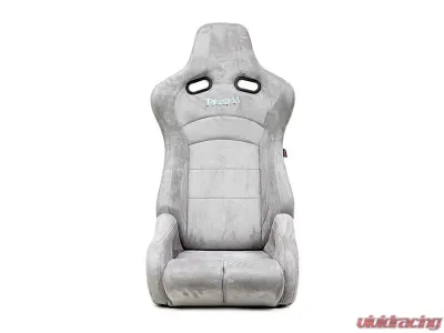 NRG Reclinable Bucket Racing Seat- Prisma Lab- Grey Vegan Suede Sold in Pairs - RSC-710 L/R- GY