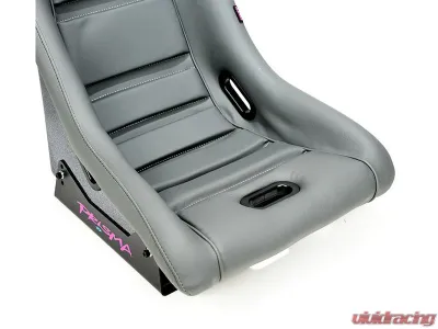 NRG GTS Retro Bucket Seat features Gunmetal PVC Leather, Gunmetal stitching - PRI-150GM