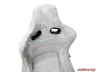 NRG Reclinable Bucket Racing Seat- Prisma Lab- Grey Vegan Suede Sold in Pairs - RSC-710 L/R- GY