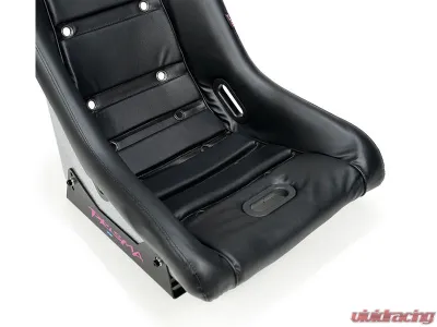 NRG GTS Retro Bucket Seat features Black PVC Leather, Black stitching - PRI-100BK-H