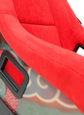 NRG FRP Bucket Seat (Large) Red Alcantara material with Dragon Livery on the Back                                     - FRP-302RD-DRGN-R - Image 7