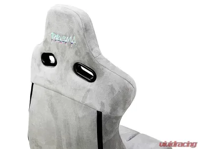 NRG Reclinable Bucket Racing Seat- Prisma Lab- Grey Vegan Suede Sold in Pairs - RSC-710 L/R- GY