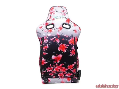 NRG Reclinable Bucket Racing Seat- Prisma Lab- Sakura Print Sold in Pairs - RSC-710 L/R- SAKURA