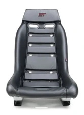 NRG GTS Retro Bucket Seat features Black PVC Leather, Black stitching                                     - PRI-100BK-H - Image 2