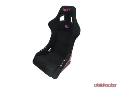 NRG FRP Bucket Seat (Large) Black Alcantara material with Dragon Livery on the Back - FRP-302BK-DRGN-N