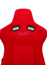 NRG Reclinable Bucket Racing Seat- Prisma Lab- Red Vegan Suede Sold in Pairs                                     - RSC-710 L/R RD - Image 3