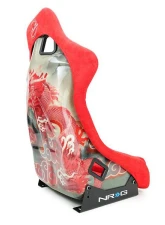NRG FRP Bucket Seat (Large) Red Alcantara material with Dragon Livery on the Back                                     - FRP-302RD-DRGN-R - Image 4