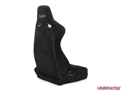 NRG Reclinable Bucket Racing Seat- Prisma Lab- Black Vegan Suede Sold in Pairs - RSC-710 L/R- BK