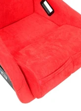 NRG FRP Bucket Seat (Large) Red Alcantara material with Dragon Livery on the Back                                     - FRP-302RD-DRGN-R - Image 6