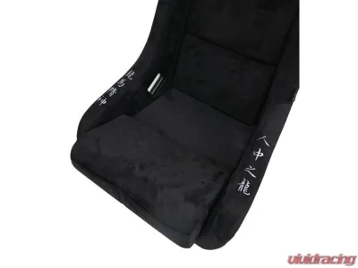 NRG FRP Bucket Seat (Large) Black Alcantara material with Dragon Livery on the Back - FRP-302BK-DRGN-N