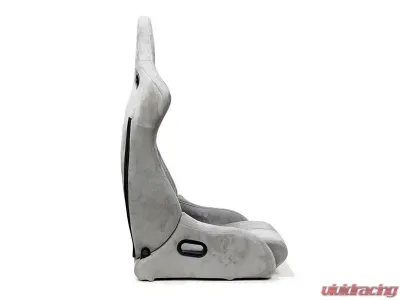 NRG Reclinable Bucket Racing Seat- Prisma Lab- Grey Vegan Suede Sold in Pairs - RSC-710 L/R- GY