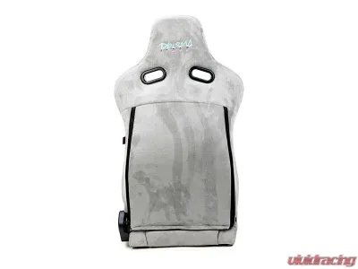 NRG Reclinable Bucket Racing Seat- Prisma Lab- Grey Vegan Suede Sold in Pairs - RSC-710 L/R- GY