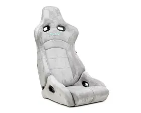 NRG Reclinable Bucket Racing Seat- Prisma Lab- Grey Vegan Suede Sold in Pairs
