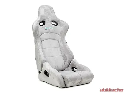 NRG Reclinable Bucket Racing Seat- Prisma Lab- Grey Vegan Suede Sold in Pairs - RSC-710 L/R- GY