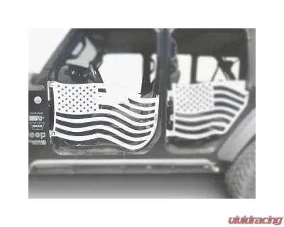 Steinjager Cloud White Front American Flag Doors Jeep Gladiator JT 2019+ - J0049383