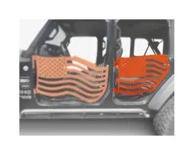 Steinjager American Flag Rear Doors Fluorescent Orange Jeep Gladiator JT 2019+