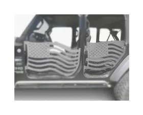 Steinjager American Flag Rear Doors Gray Hammertone Jeep Gladiator JT 2019+