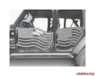 Steinjager American Flag Rear Doors Gray Hammertone Jeep Gladiator JT 2019+ - J0049447