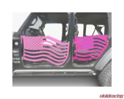 Steinjager American Flag Rear Doors Hot Pink Jeep Gladiator JT 2019+ - J0049452