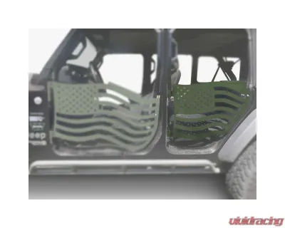 Steinjager American Flag Rear Doors Locas Green Jeep Gladiator JT 2019+ - J0049444