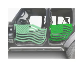 Steinjager American Flag Rear Doors Neon Green Jeep Gladiator JT 2019+