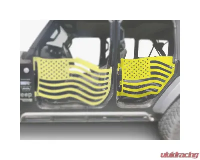 Steinjager American Flag Rear Doors Neon Yellow Jeep Gladiator JT 2019+ - J0049450