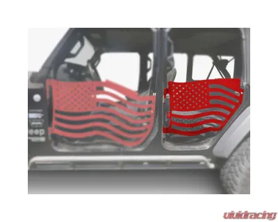 Steinjager American Flag Rear Doors Red Baron Jeep Gladiator JT 2019+ - J0049438