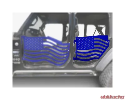 Steinjager American Flag Rear Doors Southwest Blue Jeep Gladiator JT 2019+ - J0049439
