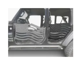 Steinjager American Flag Rear Doors Texturized Black Jeep Gladiator JT 2019+