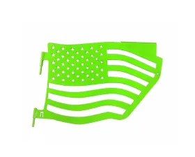 Steinjager Doors and Trail w/Accessories Rear American Flag Neon Green Jeep Wrangler JK 2007-2018