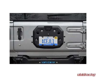 Steinjager ACE Black License Plate Relocate Jeep Wrangler JL 2018+ - J0059629