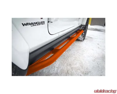 Steinjager Fluorescent Orange Rock Sliders Jeep Wrangler JL 2018+ - J0054389