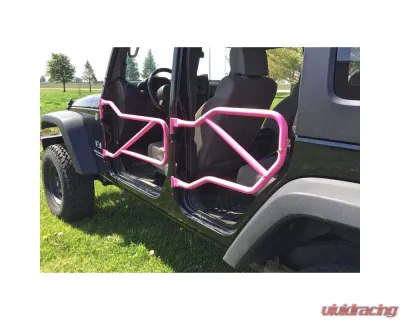 Steinjager Pink Chalk Set of 4 Tube Doors with Logo Jeep Wrangler JK 2007-2015 - J0040938