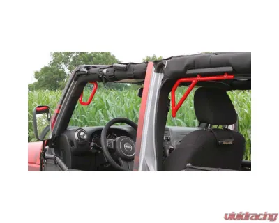 Steinjager Grab Handle Kit Wrangler JK 2007-2018 Rigid Design Front and Rear for 4 Door JKU Red Baron - J0041250