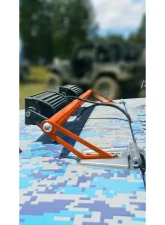 Steinjager LED Lights and Brackets Wrangler JK 2007-2018 Hood Hinge Mount Brackets and Lights Fluorescent Orange                                     - J0041415 - Image 4