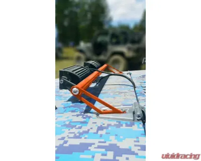 Steinjager LED Lights and Brackets Wrangler JK 2007-2018 Hood Hinge Mount Brackets and Lights Fluorescent Orange - J0041415