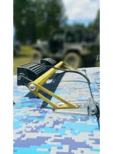 Steinjager LED Lights and Brackets Wrangler JK 2007-2018 Hood Hinge Mount Brackets and Lights Lemon Peel                                     - J0041419 - Image 4