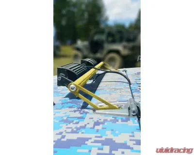 Steinjager LED Lights and Brackets Wrangler JK 2007-2018 Hood Hinge Mount Brackets and Lights Lemon Peel - J0041419